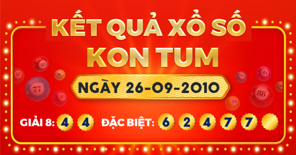 Kết quả xổ số Kon Tum ngày 26/9/2010